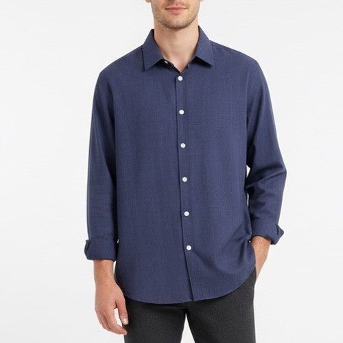 HARD DADDY Navy Blue Plaid Long Sleeve Button Down Shirt Mens XL Cotton