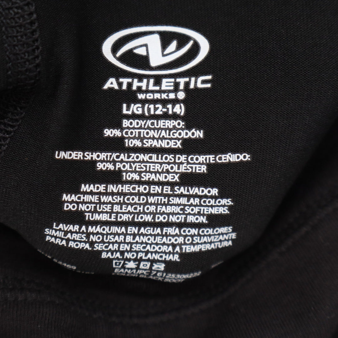 Athletic Works Womens Black DriWorks Active Skort Size L 12-14 Built-in Shorts