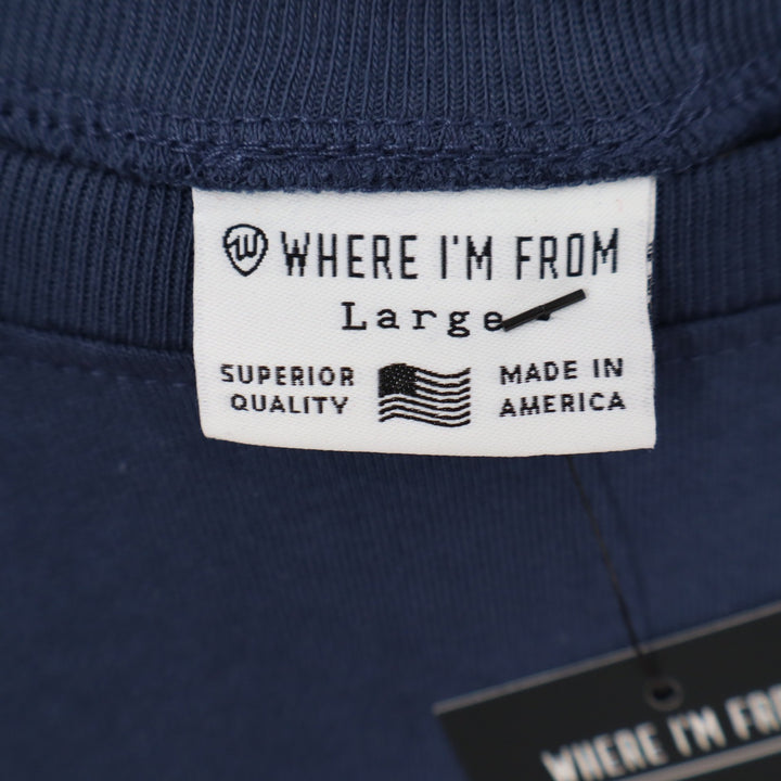 Where I'm From Connecticut USA Navy Blue Graphic T-Shirt Mens Large New