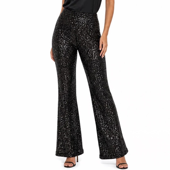 Old Navy Womens Extra High-Rise Sequin Flare Pants Black Bronze Size L