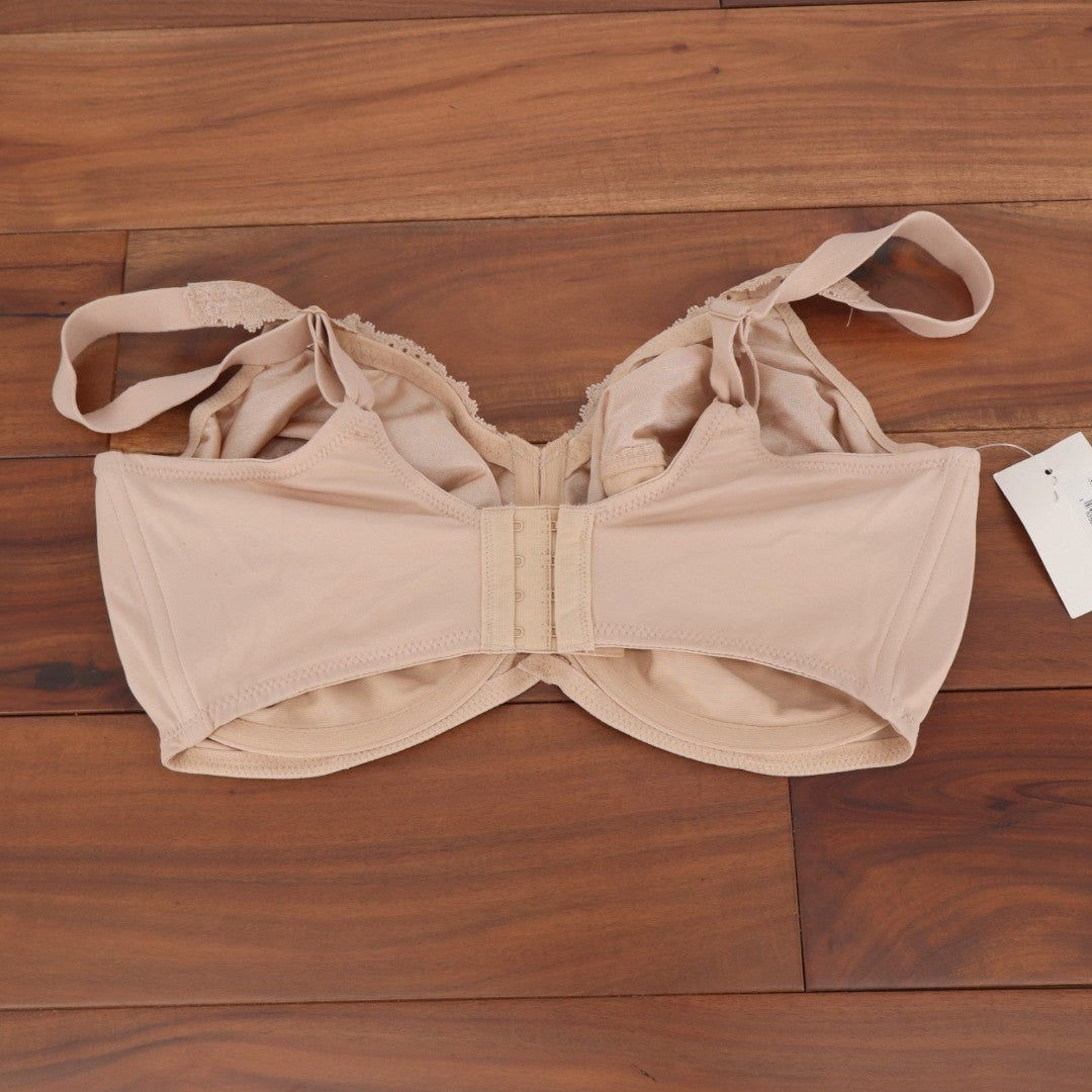 Bali Lilyette Comfort Minimizer Bra Women 38DDD Nude Stretch Underwire Lace Trim