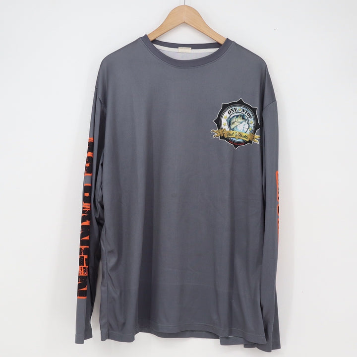 Unbranded Performance Shirt Mens 2XL One Stop Bait & Tackle Gray Fishing