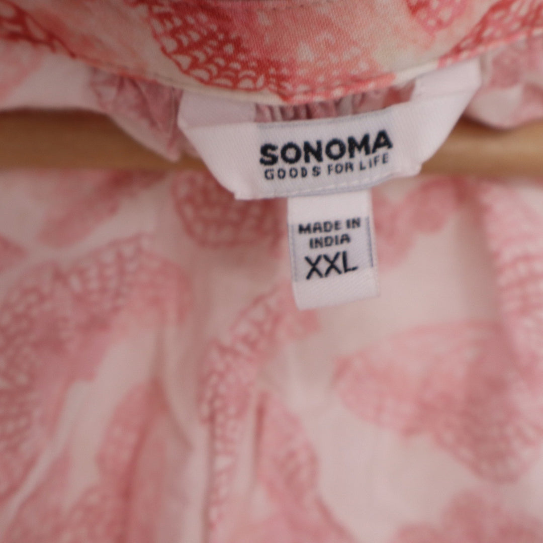 Sonoma Goods For Life Pink Butterfly Print Rayon Tank Top XXL Sleeveless Blouse