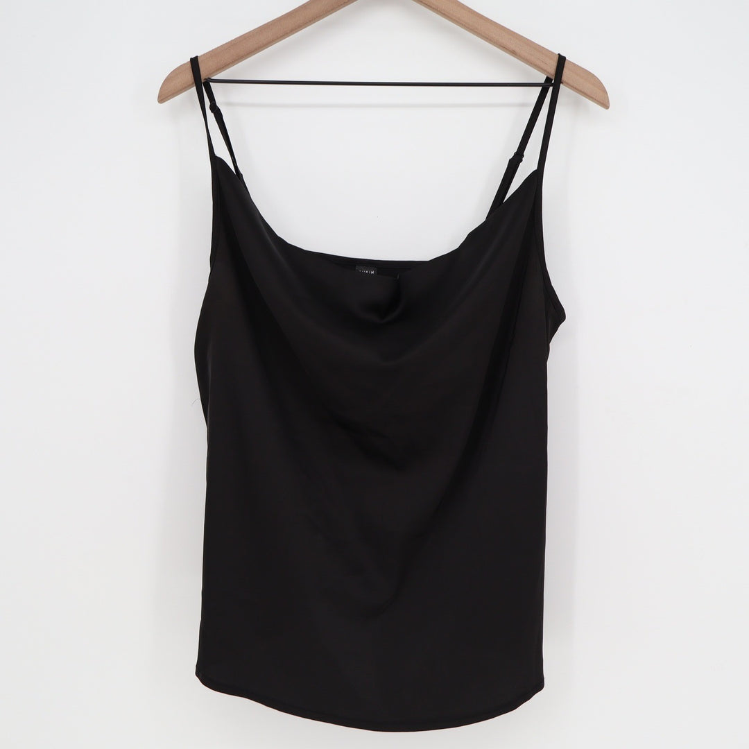 SHEIN Womens Black Cowl Neck Camisole Adjustable Spaghetti Strap Top Size L