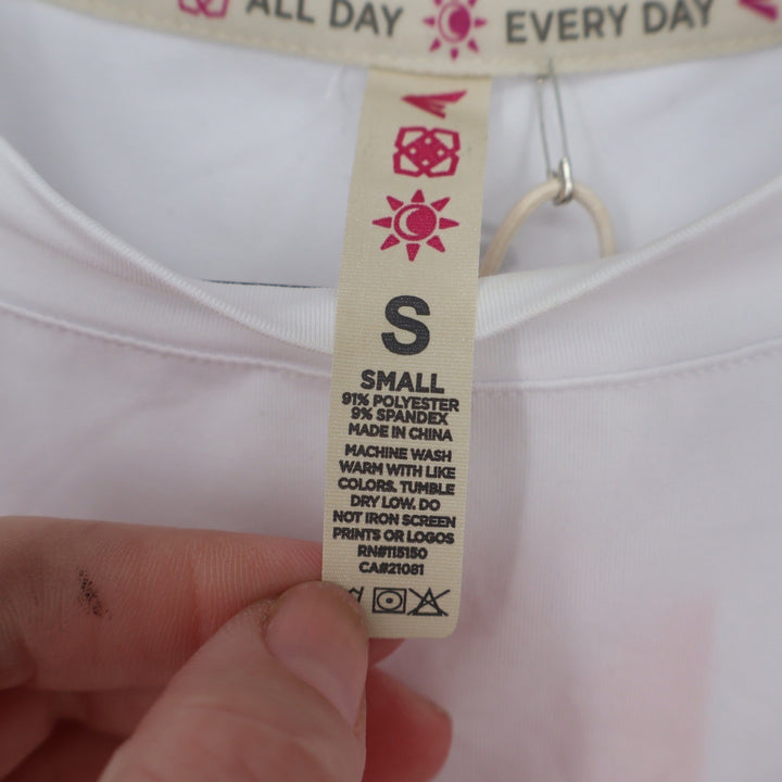 Easton Jen Schroeder JS WMS Crop Tee White Athletic Short Sleeve Shirt S