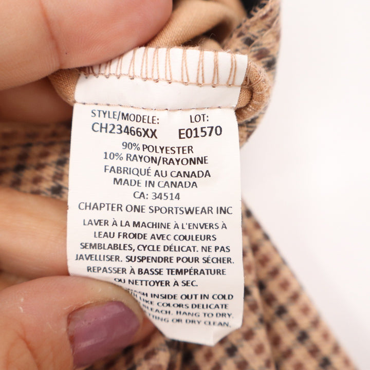 Rachel Zoe Tan Brown Micro Check Pull On Slim Leg Pants Size L