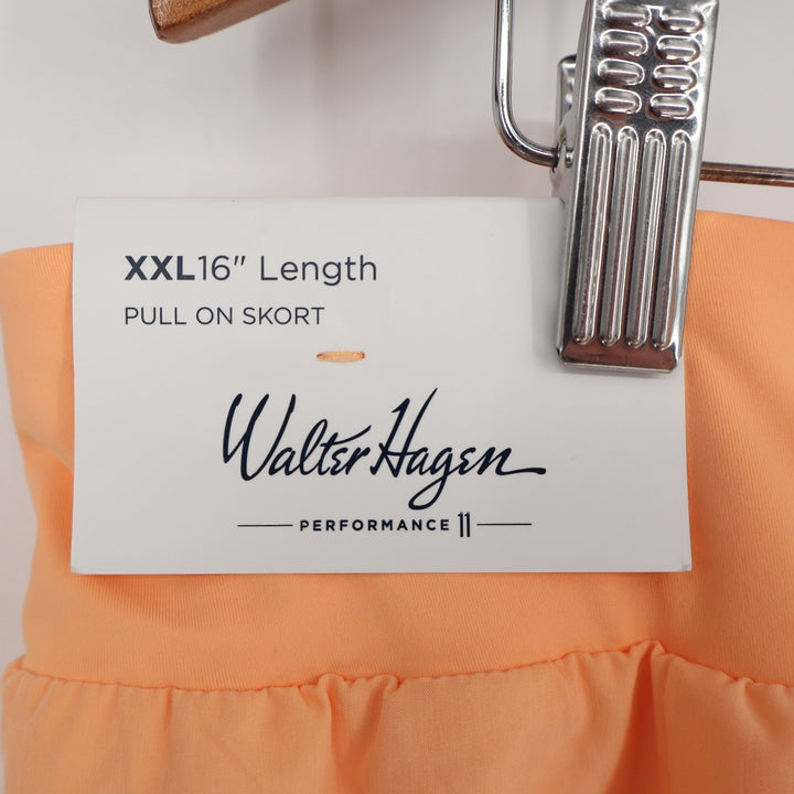 Walter Hagen Performance 11 Pull On Skort Peach Orange XXL 16 Inch Length