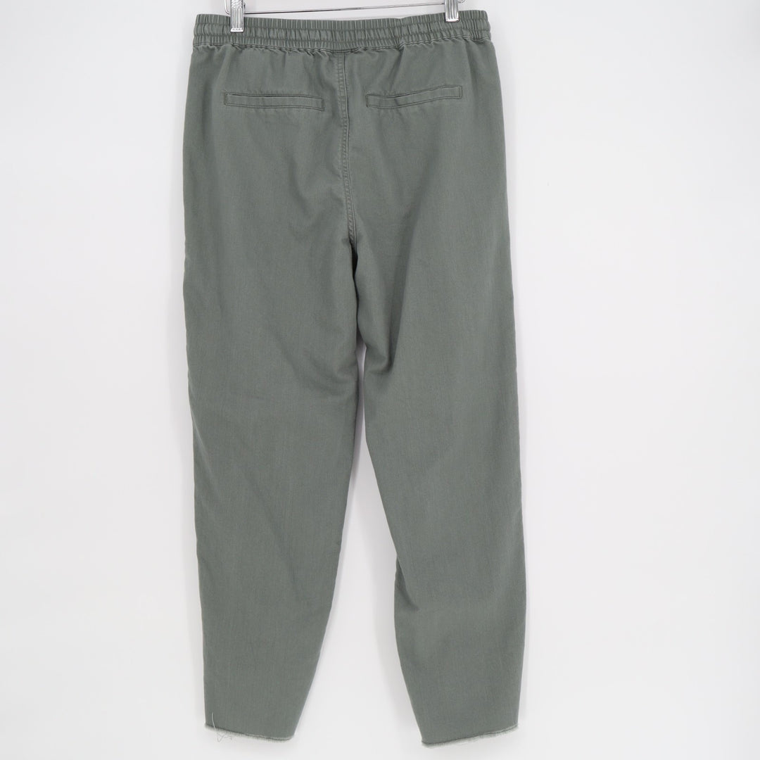 Universal Thread Pants Womens Small Olive Green Cotton Raw Hem Drawstring Waist