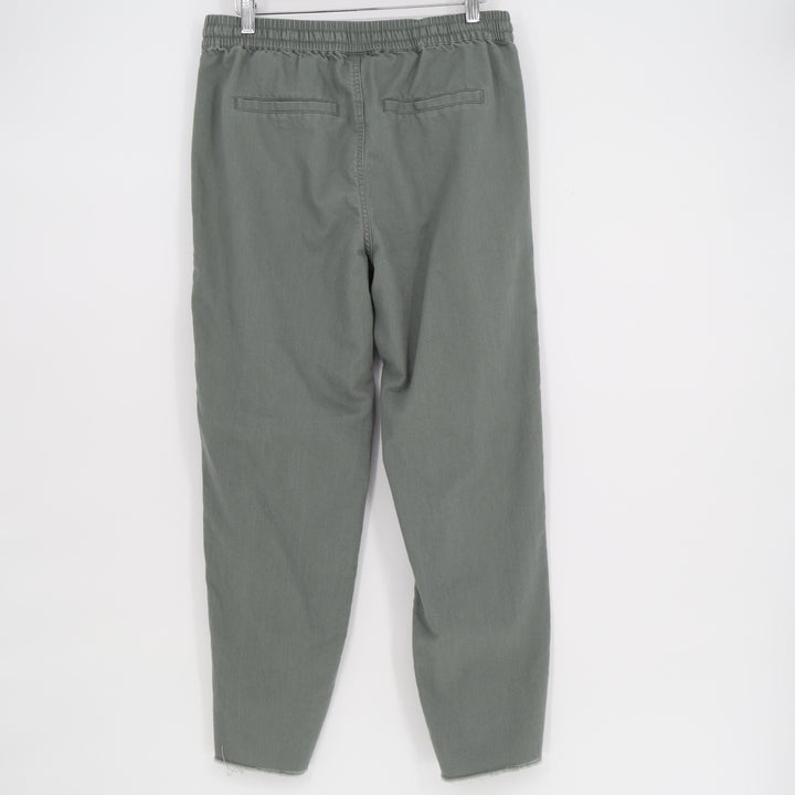 Universal Thread Pants Womens Small Olive Green Cotton Raw Hem Drawstring Waist