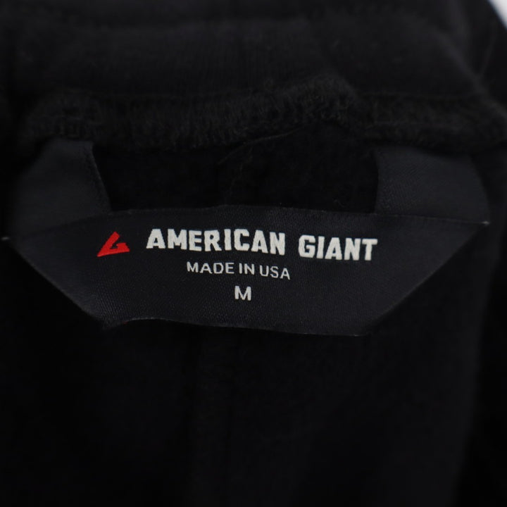 American Giant Sweatpants Men M Black Cotton Fleece Drawstring Waist Tapered Leg
