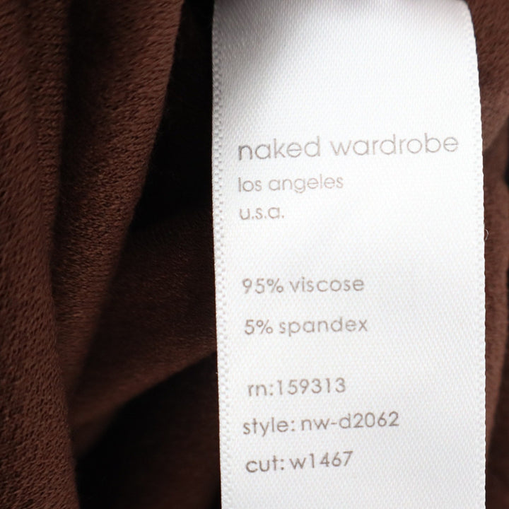 Naked Wardrobe Chocolate Brown Asymmetric Cutout Mini Bodycon Dress Large