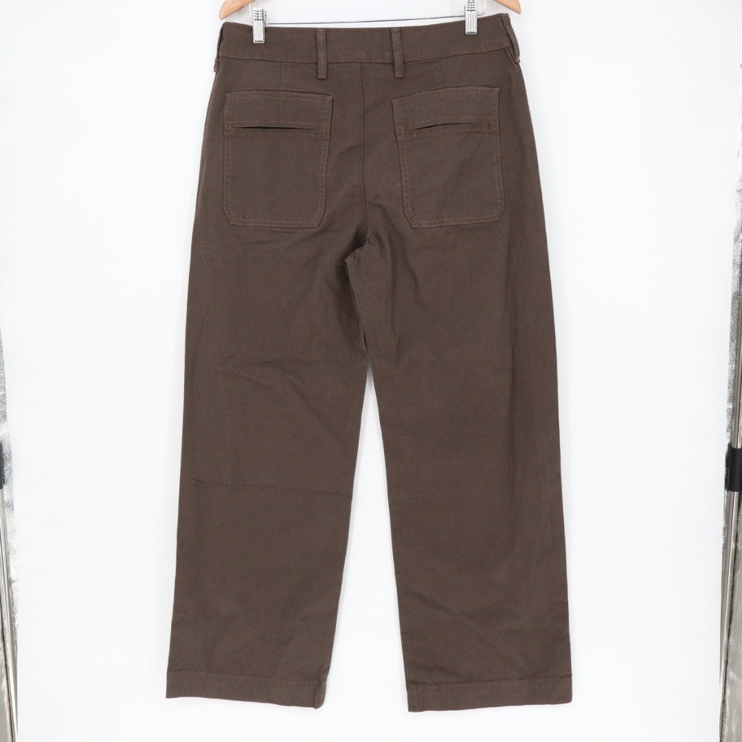 American Giant Chino Pants Womens 16 Brown Cotton Stretch Straight Leg High Rise