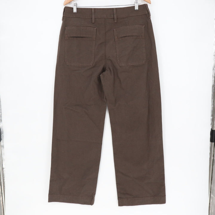 American Giant Chino Pants Womens 16 Brown Cotton Stretch Straight Leg High Rise