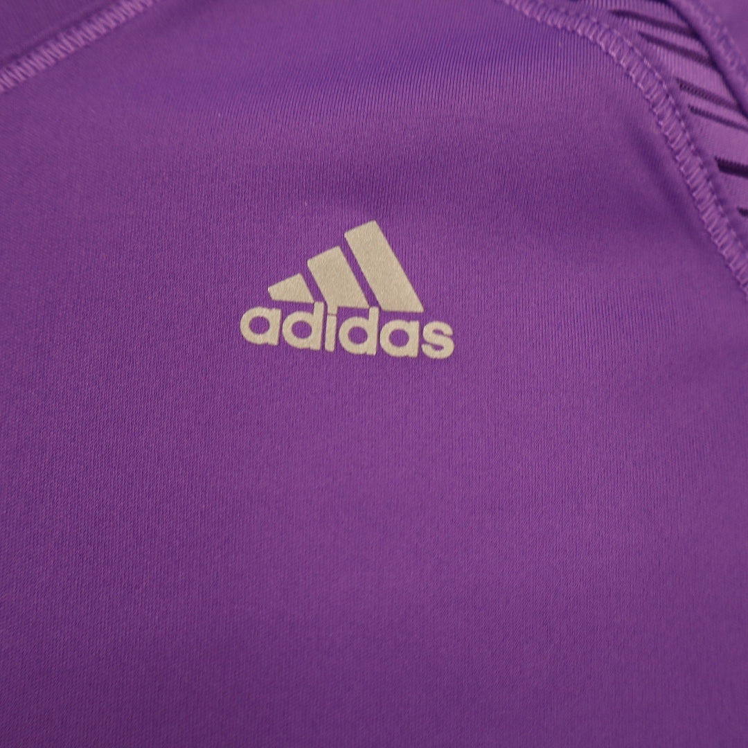 Adidas Shirt Women Purple Climacool V-Neck Long Sleeve Athletic Excellent