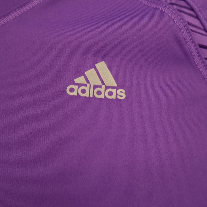 Adidas Shirt Women Purple Climacool V-Neck Long Sleeve Athletic Excellent