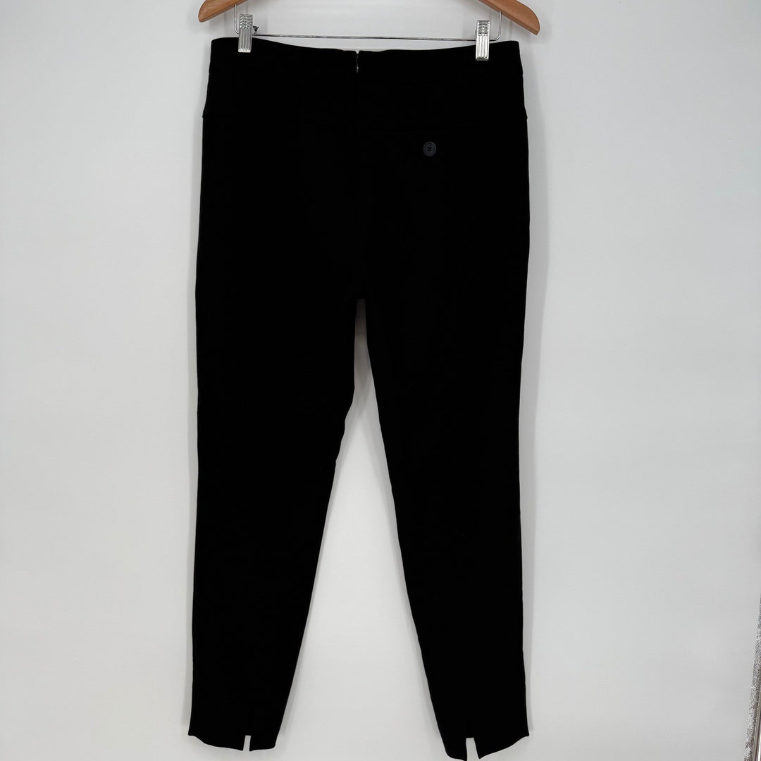 Halston Heritage Black Ponte Knit Tuxedo Ankle Zip Pants - Size 6