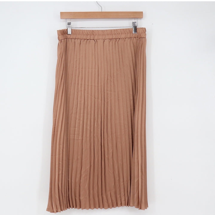 Sadie & Love Skirt Womens XL Rose Gold Pleated Midi Excellent