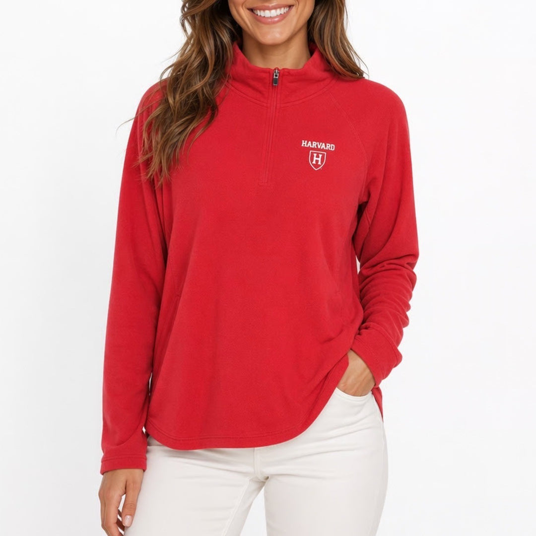 Colosseum Harvard University Womens XL Crimson Quarter Zip Pullover