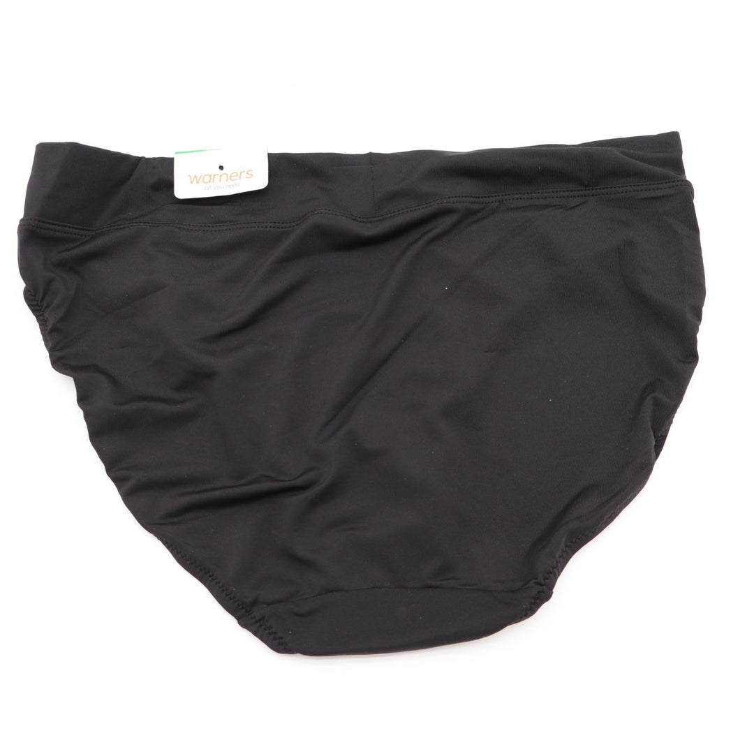 Warners No Pinching No Problems Tailored Hi-Cut Brief Womens Large Black Stretch