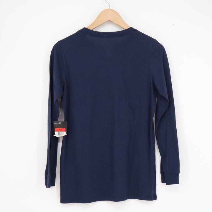 Nike Boys Large Navy Blue Long Sleeve Graphic Swoosh Tri-Blend Tee
