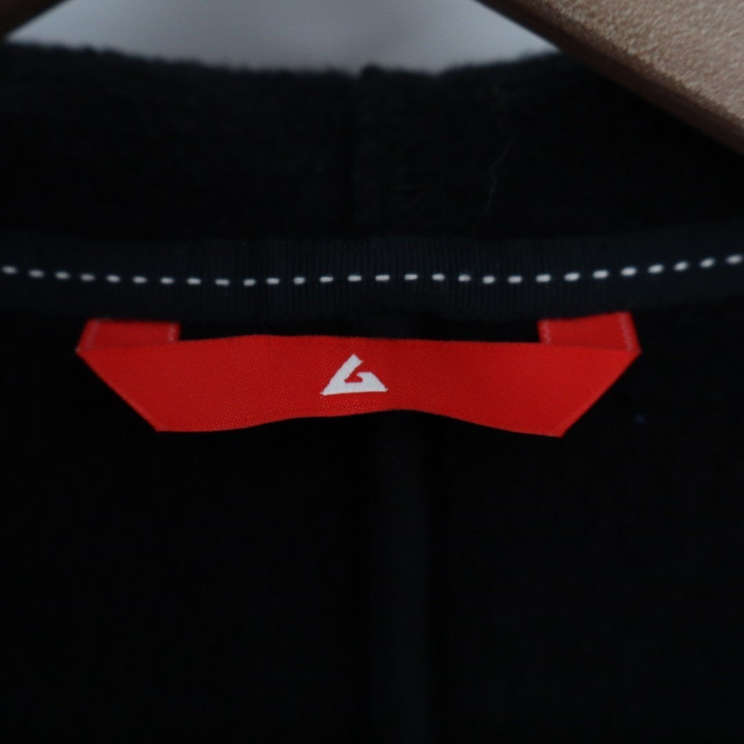 American Giant Fleece Long Coat Women M/L Black Cotton Waist Belt Hooded Pockets