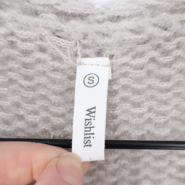 Wishlist Cardigan Sweater Womens Small Gray Knit Open Front Long Sleeve Pullover