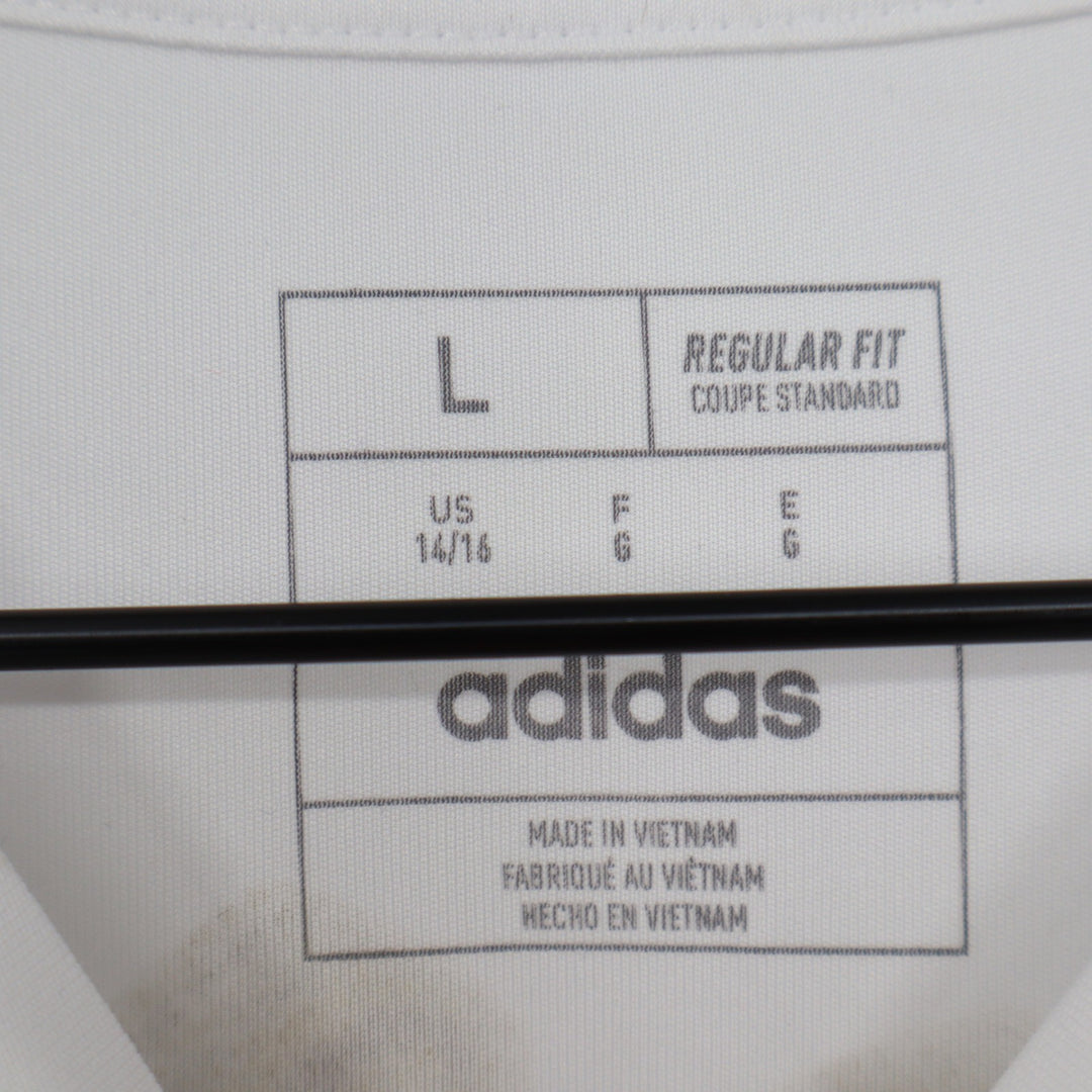 Adidas Boys SS Heat Map Soccer Tee White AA8116 Size L 14/16 NWT
