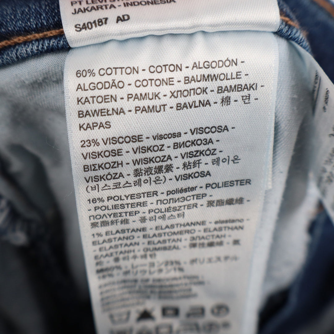 Levi's 311 Shaping Skinny Capri Jeans Womens 28 Blue Whiskered Denim Stretch