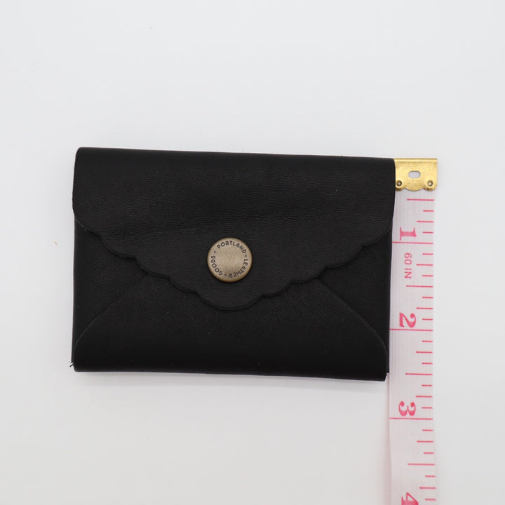 Portland Leather Goods Mini Daisy Womens Clutch Wallet Black Leather Flap Pocket