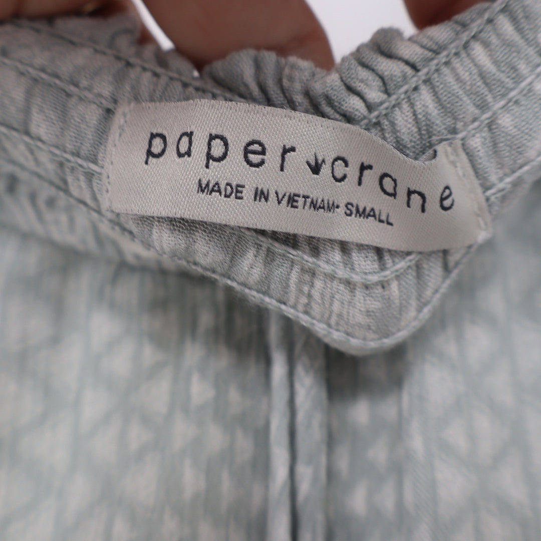 Paper Crane Mint Green Geometric Print Wide Leg Boho Pants Small