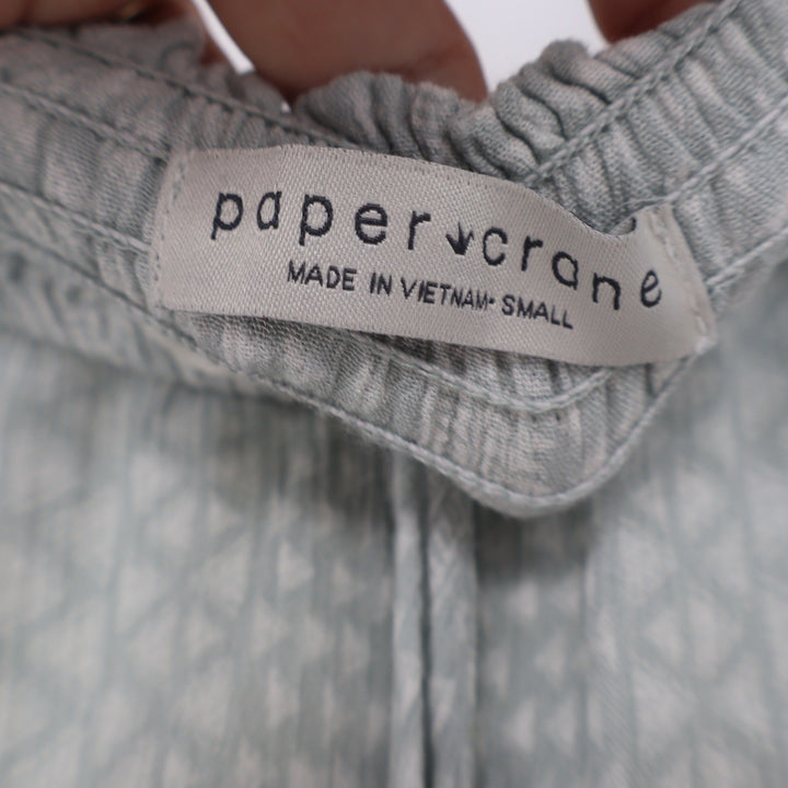 Paper Crane Mint Green Geometric Print Wide Leg Boho Pants Small