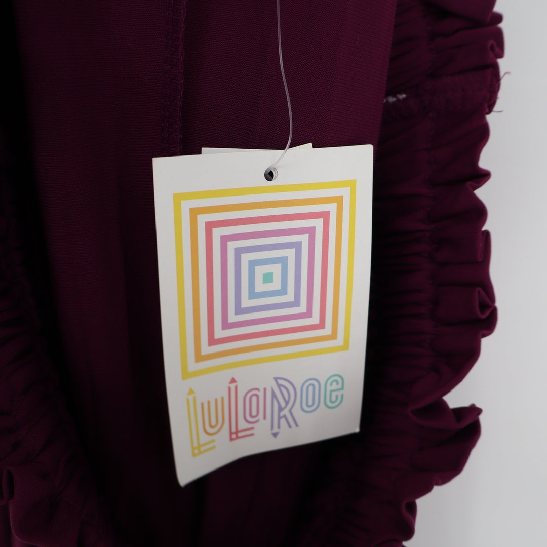 LuLaRoe Lola Skirt Womens XS Plum Purple Smocked Waist Midi A-Line New With Tags