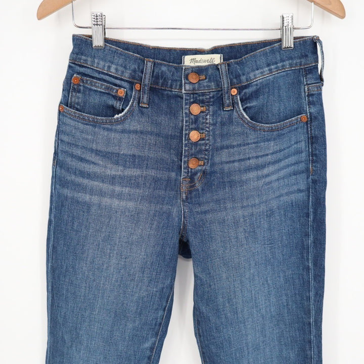 Vintage Madewell The Perfect Crop Jeans Womens 26 Blue Cotton Stretch Button Fly