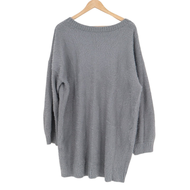 Sweater Womens XL Charcoal Gray Drop Shoulder Long Sleeve Round Neck Pullover