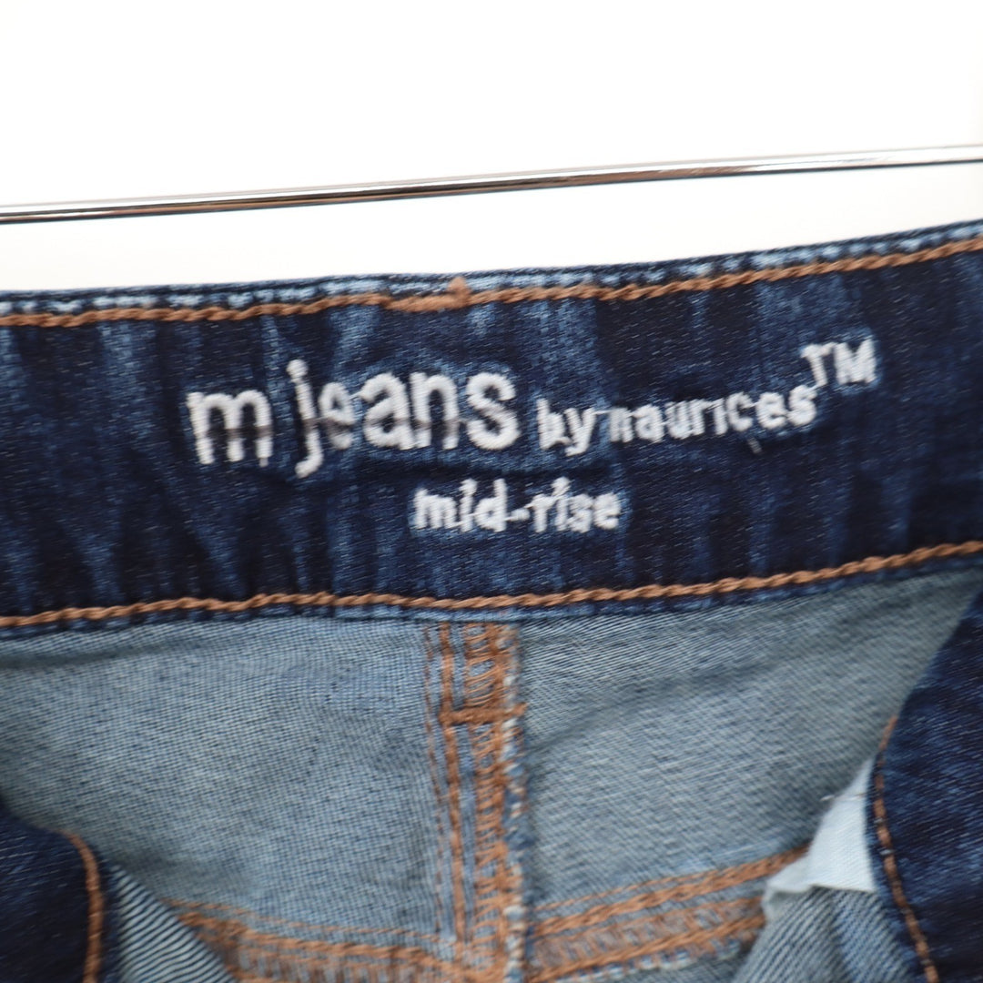 Maurices M Jeans Womens 0 Regular Mid Rise Skinny Dark Wash Raw Hem Denim Blue