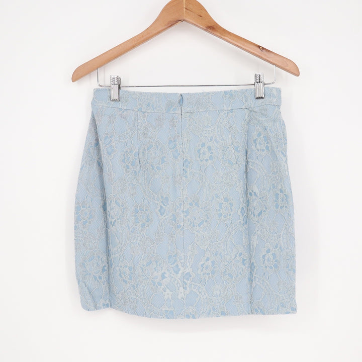 Naked Wardrobe The Statement Light Blue Floral Lace Mini Skirt NWSP20-SK4 Mens M