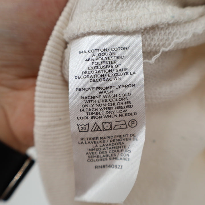 Lou & Grey Sweatshirt Women Medium Cream Stripe Detail Cotton French Terry Lined