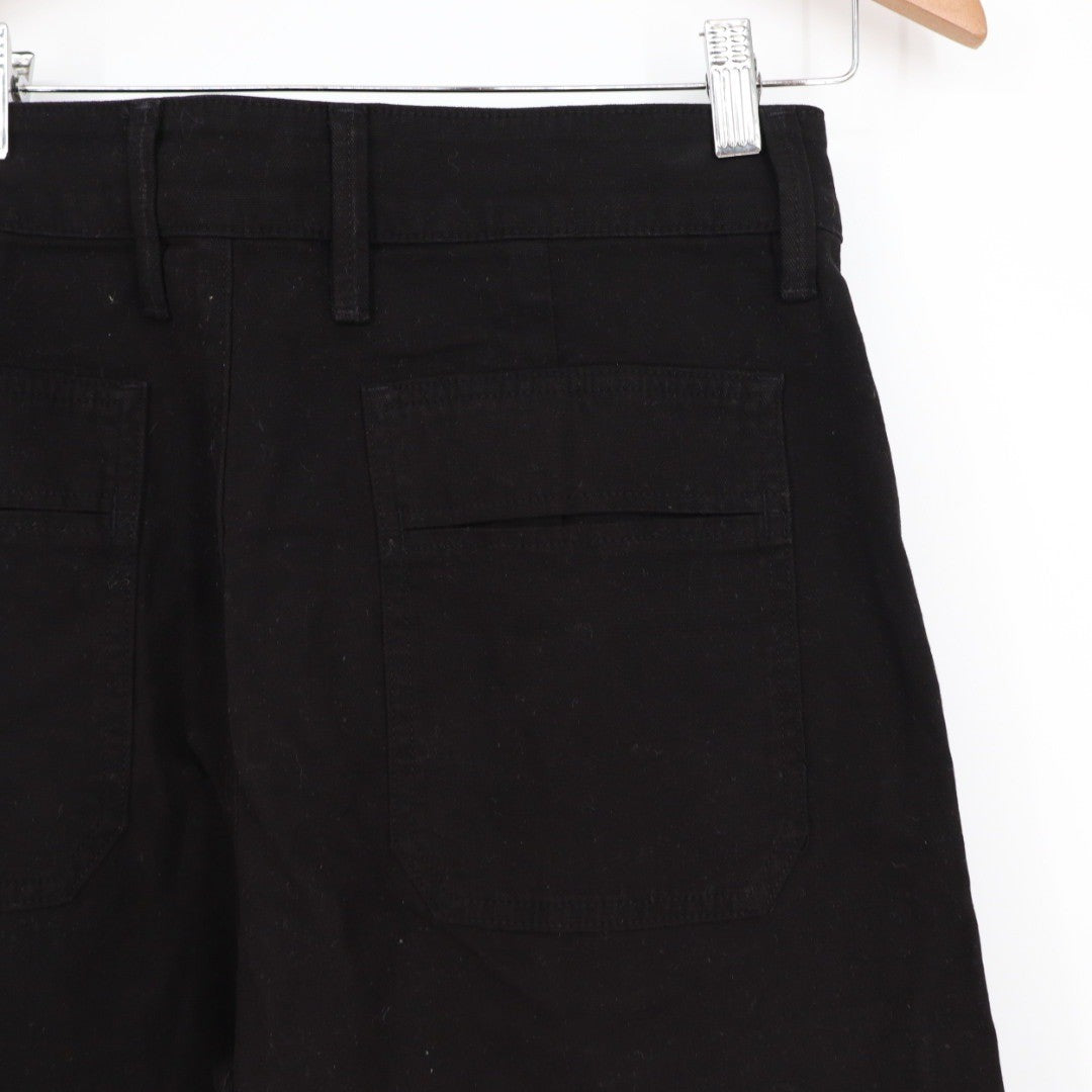 American Giant Black Wide Leg Cropped Pants Size 6 Made in USA