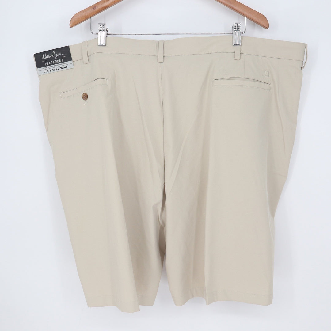 Walter Hagen Mens 48 11 Majors Golf Shorts Beige Khaki Flat Front Big & Tall