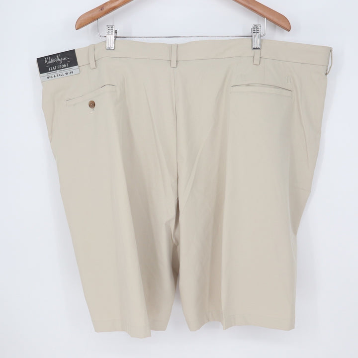 Walter Hagen Mens 48 11 Majors Golf Shorts Beige Khaki Flat Front Big & Tall