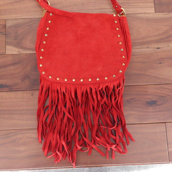 Giuseppe Zanotti Suede Fringe-Trimmed Bag