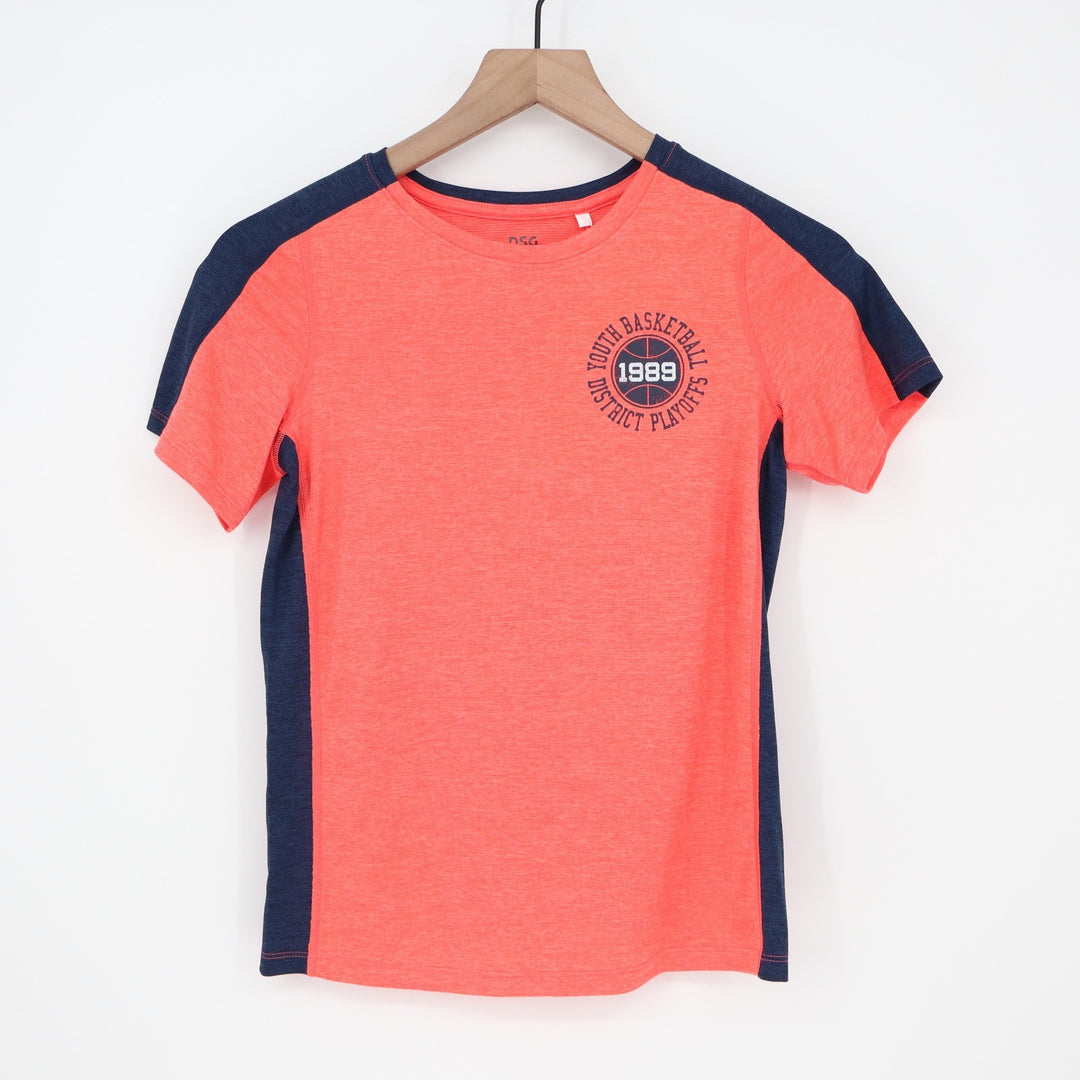 DSG Boys Pieced Graphic Movement Tee Cabana Coral Orange Navy Blue Size M 10-12