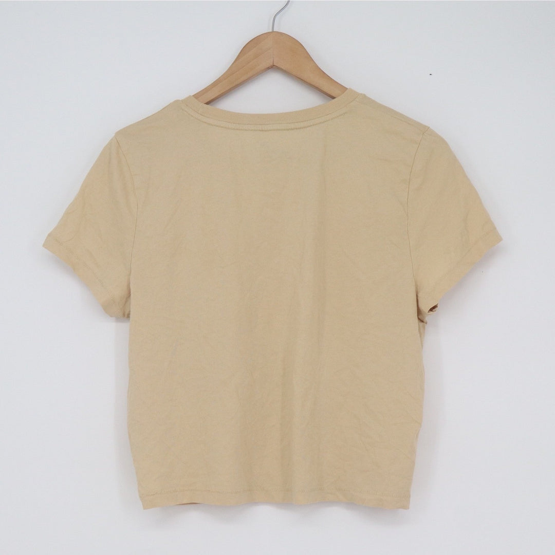 Universal Thread Tan Beige 100 Cotton Short Sleeve Crew Neck Tee Shirt Womens M