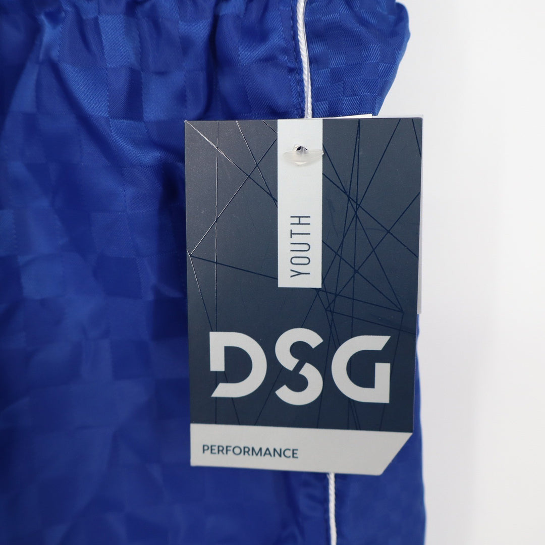 DSG Youth Woven Soccer Shorts Blue Checkerboard Performance Size S 8-9