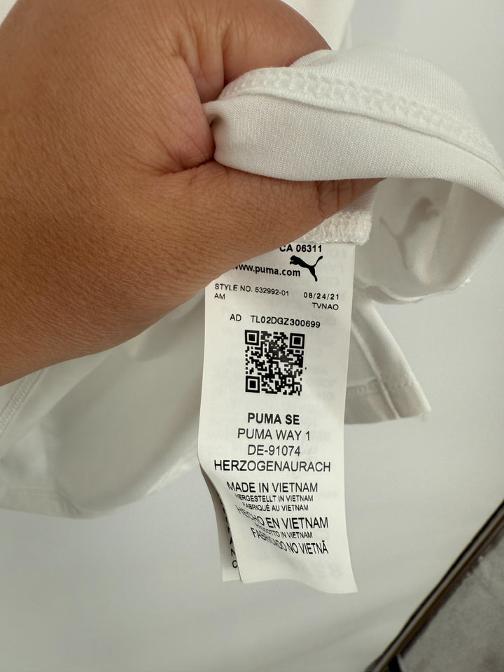 Puma Cloudspun Coast Golf Polo Shirt Womens XL White Logo UPF 40 Sleeveless