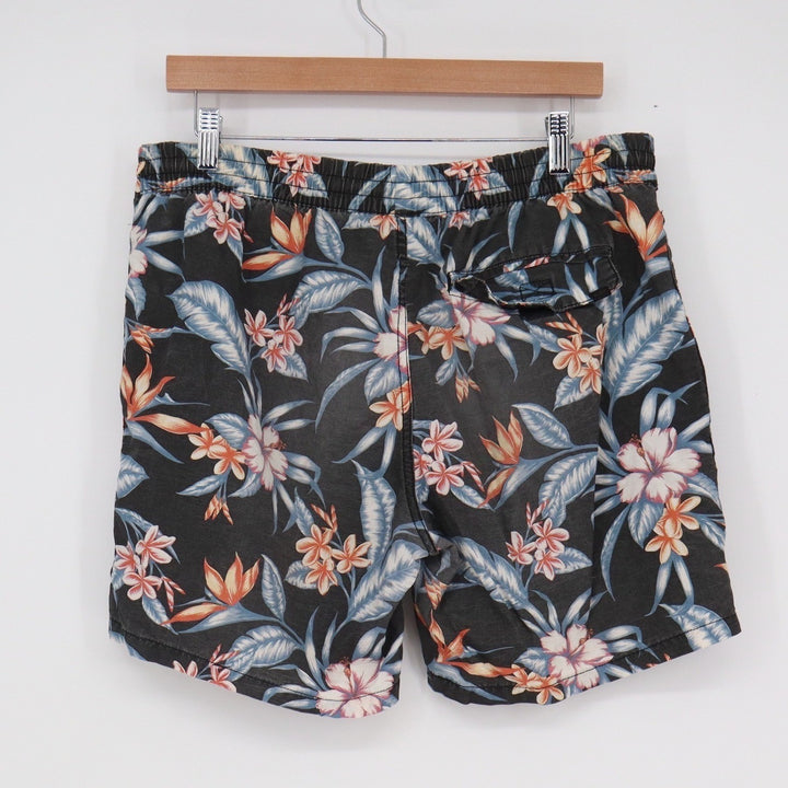 Globe Mens Black Floral Tropical Board Shorts Swim Trunks Size 33