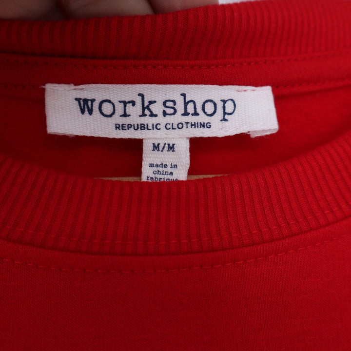 Workshop Republic Clothing Red Nice List Christmas Sweatshirt Mens Medium