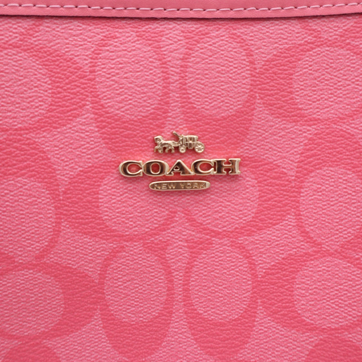 Coach City Tote Signature Canvas Pink Floral Interior Shoulder Bag