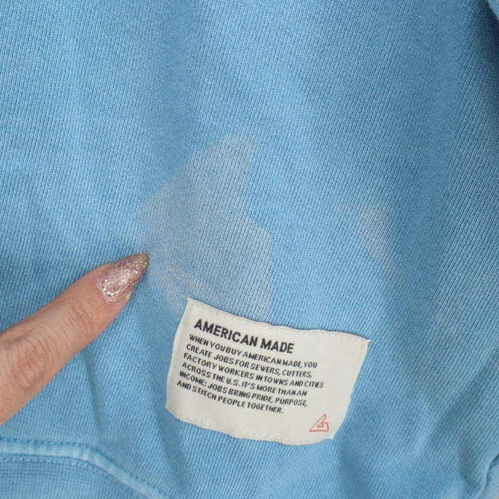 American Giant Vintage Washed Relaxed French Terry Crew Sweatshirt Womens L Blue
