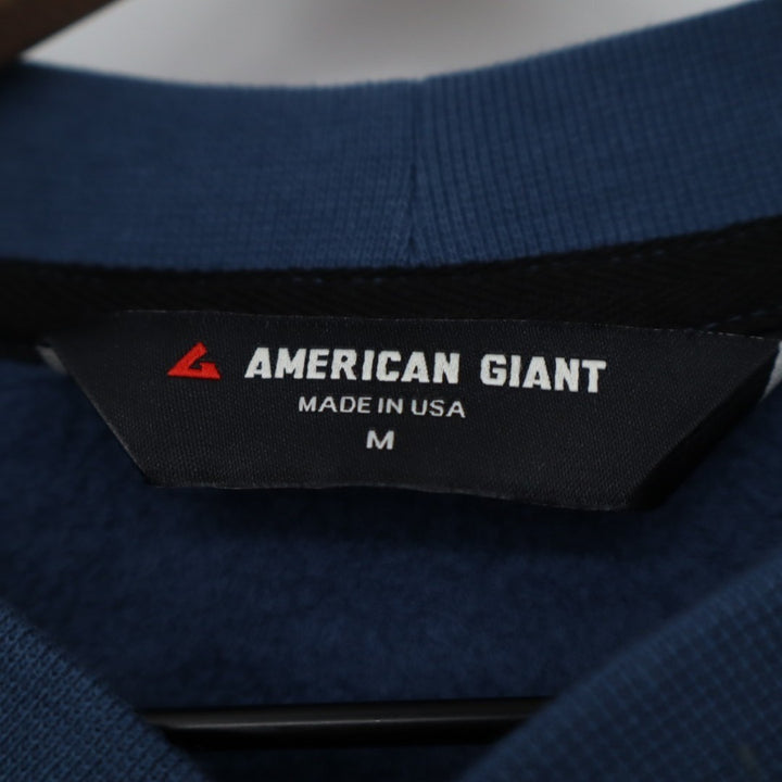 American Giant Midweight T-Shirt Mens M Navy Cotton Snap Henley Raglan Sleeve